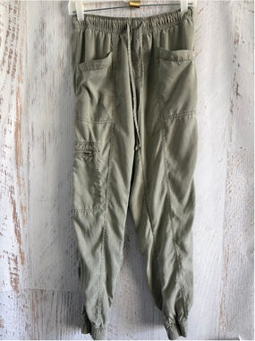 Women's Nicole Miller New York Green Lyocell Cargo Joggers S